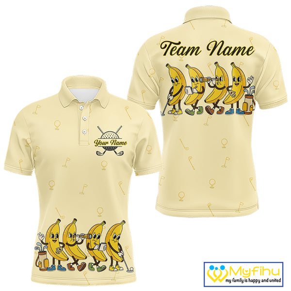Funny Banana Mens Golf Polo Shirts Team, Mens Golf Jerseys For Golfer, Golf Gifts NHT908