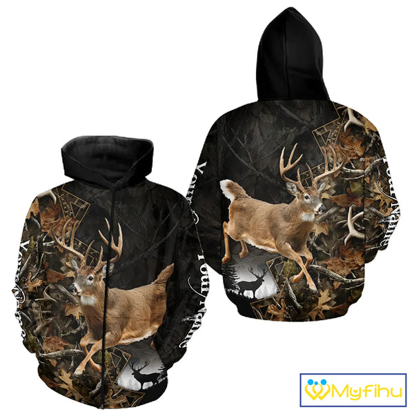 Customized Name Whitetail Deer Hunting Jump Shirt, Gift for Hunters – NHT315