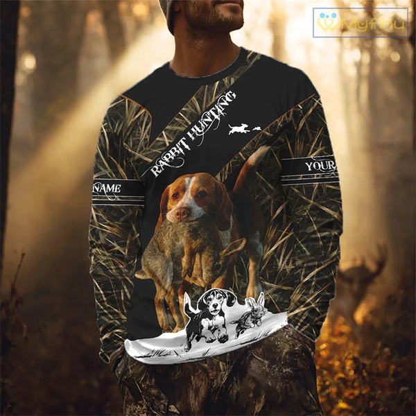 Custom Camouflage Rabbit Hunting With Beagle Dog For Hunter, Rabbit Hunting Gifts NHT270