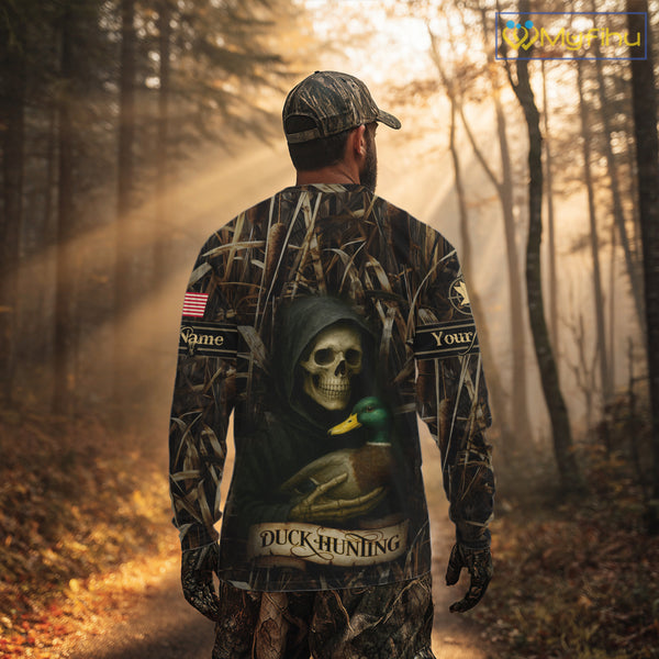 Duck Hunting Camouflage US Flag Custom 3D All Over Printed Shirts Personalized Hunting gift NHT106