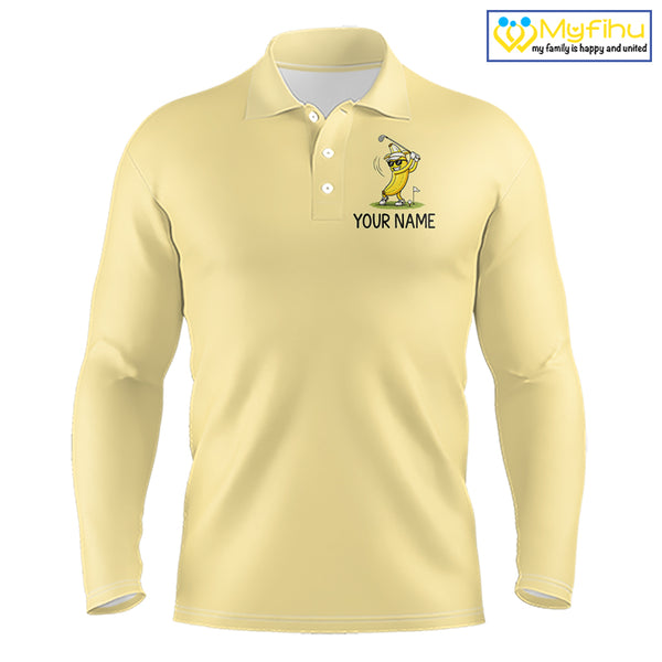 Funny Banana Mens Golf Polo Shirt, Custom Golf Polo For Men, Golf Apparel Gift For Golf Lovers NHT905