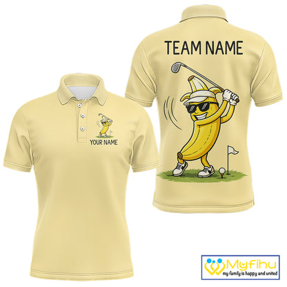 Funny Banana Mens Golf Polo Shirt, Custom Golf Polo For Men, Golf Apparel Gift For Golf Lovers NHT905