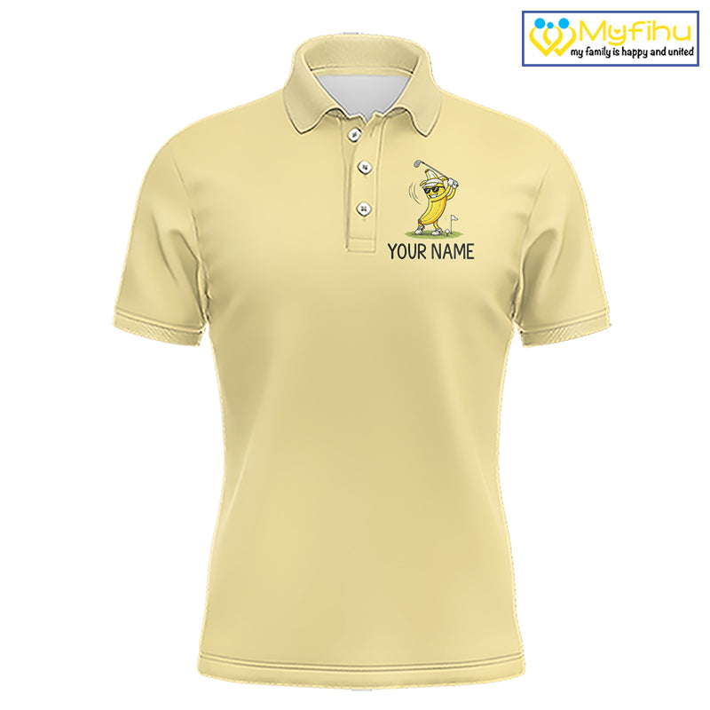 Funny Banana Mens Golf Polo Shirt, Custom Golf Polo For Men, Golf Apparel Gift For Golf Lovers NHT905
