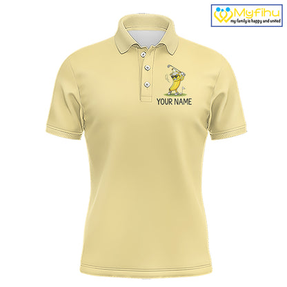 Funny Banana Mens Golf Polo Shirt, Custom Golf Polo For Men, Golf Apparel Gift For Golf Lovers NHT905
