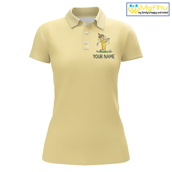 Funny Banana Womens Golf Polo Shirt, Custom Golf Polo For Women, Golf Jersey For Golf Lovers NHT906