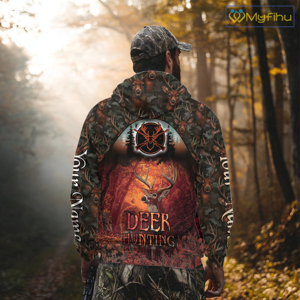 Best Deer Hunting Shirt 3D All-Over Print with Deer Forest Camo Perfect for Deer Season NHT27