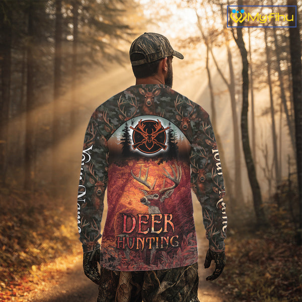 Best Deer Hunting Shirt 3D All-Over Print with Deer Forest Camo Perfect for Deer Season NHT27