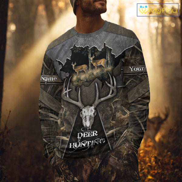 Best Deer Hunting Clothing Camo Deer Hunting Shirt, Custom Name For Hunter NHT359