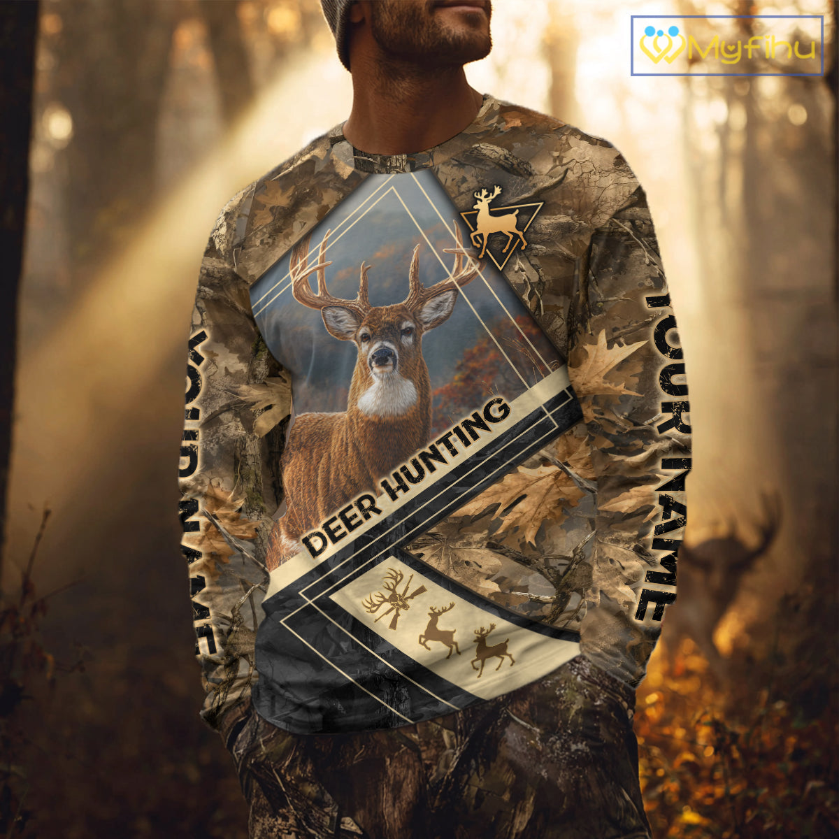 Deer Buck Custom Name 3D All Over Printed Shirts, Best Deer Hunting Season NHT372
