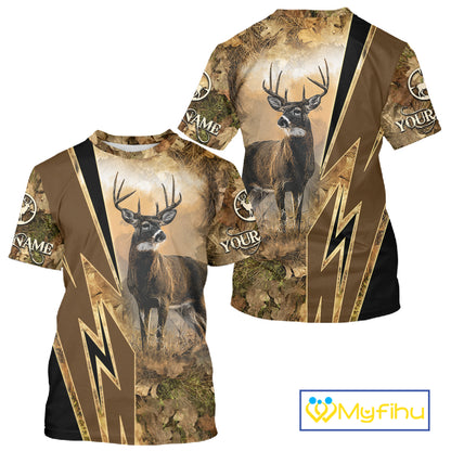 Deer Hunting Custom Name Camouflage Hunting Clothes, Deer Sweatshirt for Men NHT376