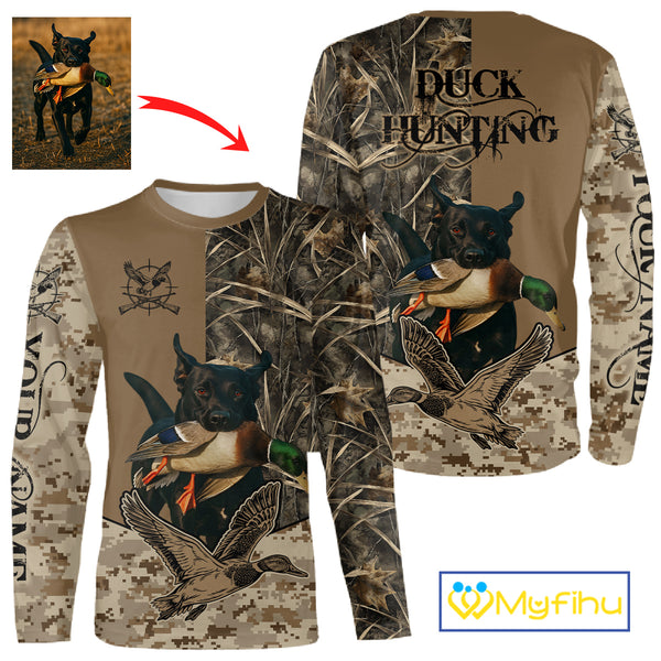 Personalized Hunting Shirt for Hunters – Custom Dog Image and Your Name NHT325