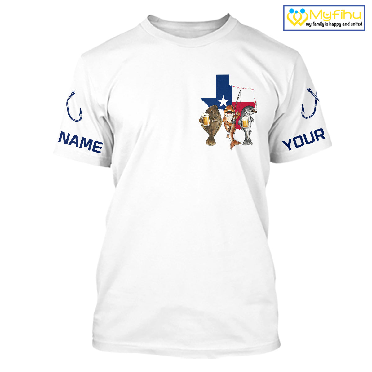 Texas Slam Funny Fishing Redfish, Trout, Flounder Fishing Shirts T - Shirt For Men| White NHT843