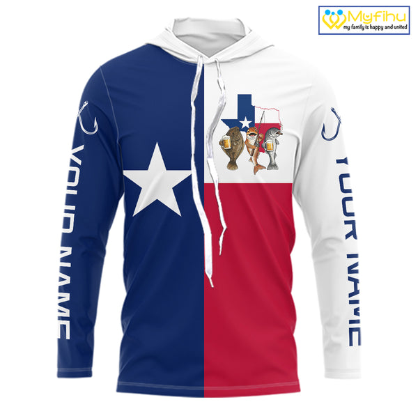 Texas Slam Fishing Shirts Long Sleeve Hooded For Men, Personalized Inshore Slam Fishing Team Jersey NHT846