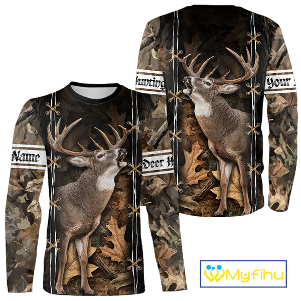 Deer Hunting Camo Customize Name 3D All Over Printed Shirts Personalized Gift For Hunter NHT188
