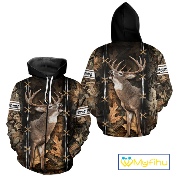 Deer Hunting Camo Customize Name 3D All Over Printed Shirts Personalized Gift For Hunter NHT188