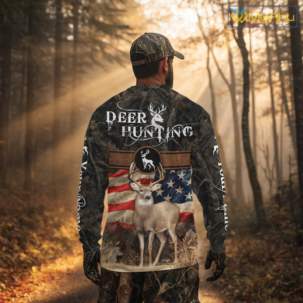 Mule Deer US Flag 3D All Over Print Shirts, Personalized Hunting Gifts For Deer Hunters NHT191