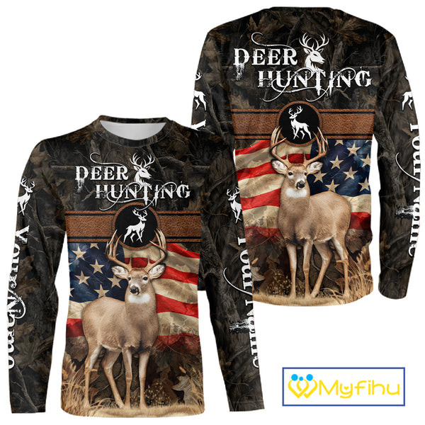 Mule Deer US Flag 3D All Over Print Shirts, Personalized Hunting Gifts For Deer Hunters NHT191