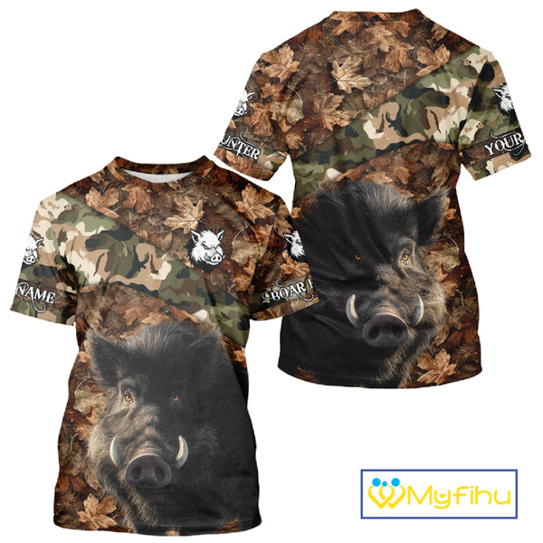Personalized Name Boar Hunting Camouflage 3D All Over Printed Shirt, Boar Hunting Shirt NHT101
