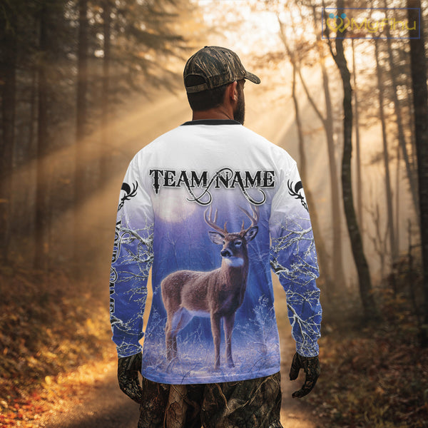 Deer Hunting Winter Hoodie, Long Sleeve Shirt – Personalized Team Name, For Deer Hunters NHT08