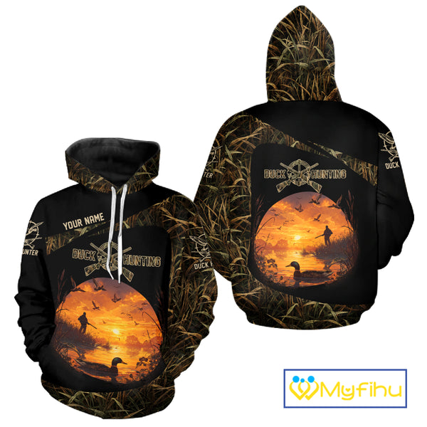 Personalized Duck Hunting 3D All Over Printed Camo with Custom Name Outdoor Gift for Hunters NHT117