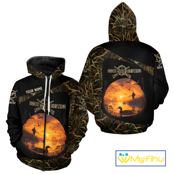 Personalized Duck Hunting 3D All Over Printed Camo with Custom Name Outdoor Gift for Hunters NHT117