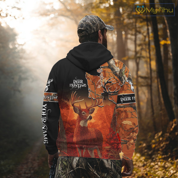 Best Custom Deer Hunting Shirt 3D All Over Print Autumn Forest Big Buck Personalized Gifts NHT35