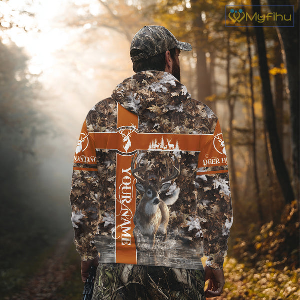 Whitetail Deer Hunting Season Shirt 3D Buck Design Custom Hunting Gift Camouflage Deer Shirts NHT49