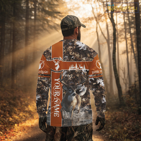 Whitetail Deer Hunting Season Shirt 3D Buck Design Custom Hunting Gift Camouflage Deer Shirts NHT49