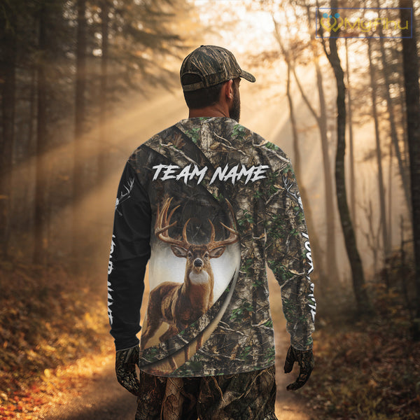 Beautiful Deer Hunting Shirt Forest Camo 3D Print Custom Name Team Name For Deer Hunters NHT56