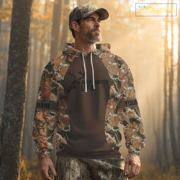 Beautiful Deer Hunting Shirt Camo Ohio Flag Deer Hunter Life Custom Name Hunting Gift NHT96