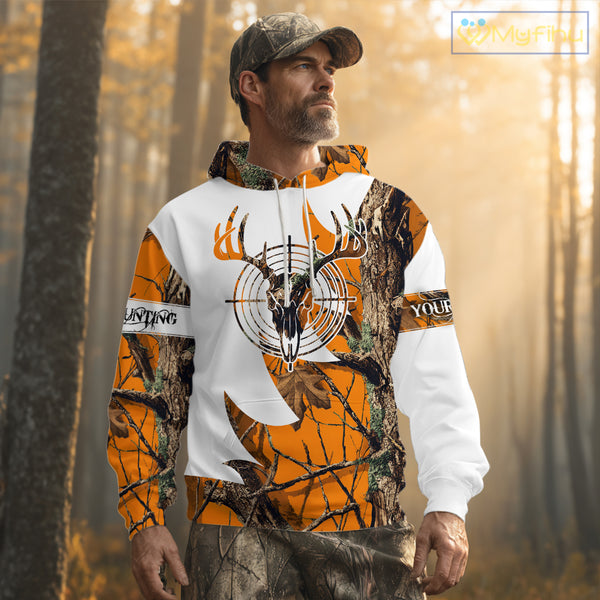 Custom Deer Skull Hunting Shirt 3D All Over Print Camo & Personalized Name, Gilfs for Hunter NHT31