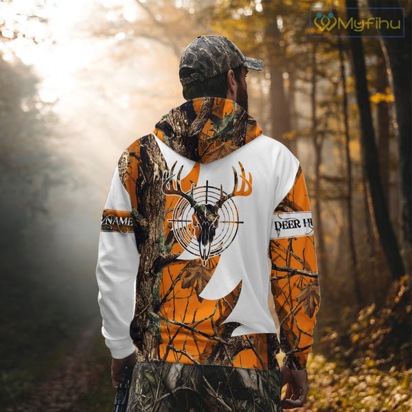 Custom Deer Skull Hunting Shirt 3D All Over Print Camo & Personalized Name, Gilfs for Hunter NHT31
