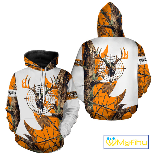 Custom Deer Skull Hunting Shirt 3D All Over Print Camo & Personalized Name, Gilfs for Hunter NHT31