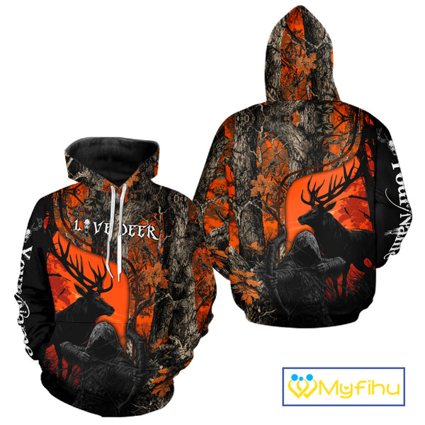 Deer Hunting Orange Camo Customize All Over Printed Shirts For Deer Hunters – NHT07