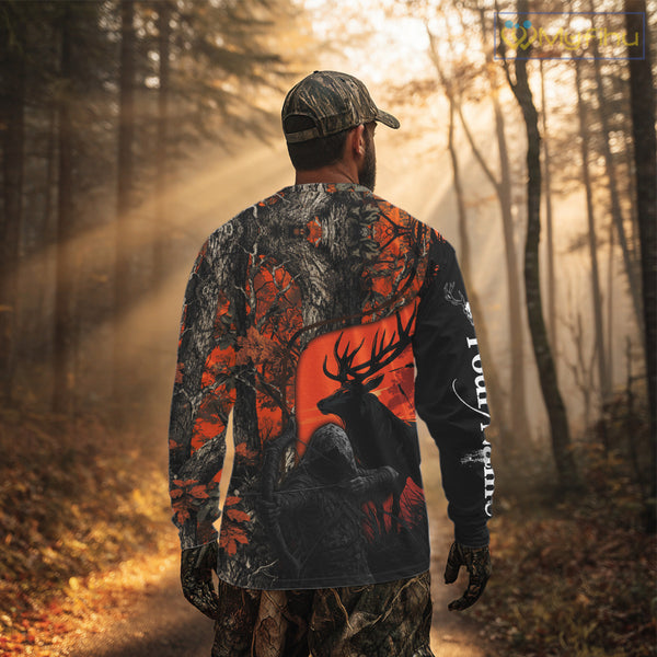 Deer Hunting Orange Camo Customize All Over Printed Shirts For Deer Hunters – NHT07