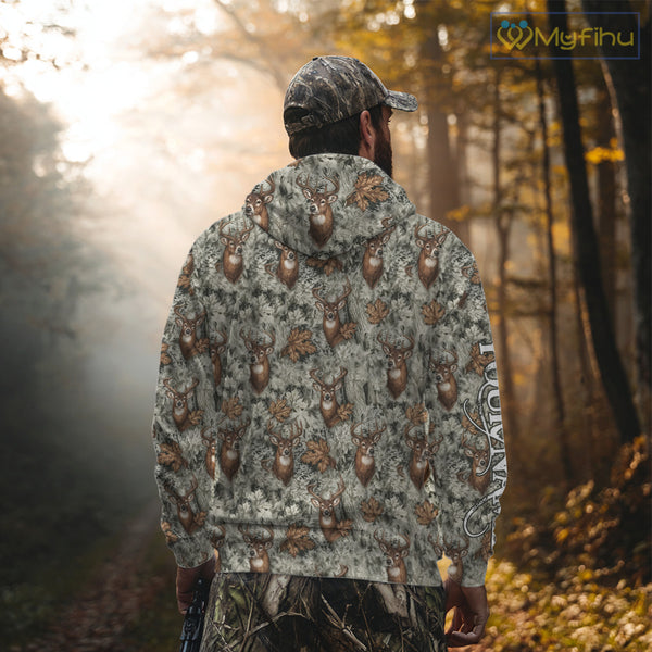 Beautiful Deer Hunting Shirt Pattern Deer Camo Custom Name 3D All Over Printed Hunting Gift NHT89