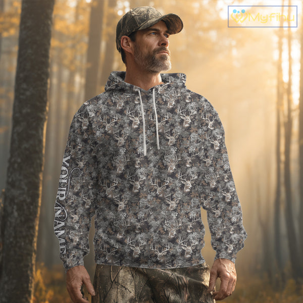 Beautiful Deer Hunting Shirt Pattern Deer Camo Custom Name 3D All Over Printed Hunting Gift NHT90