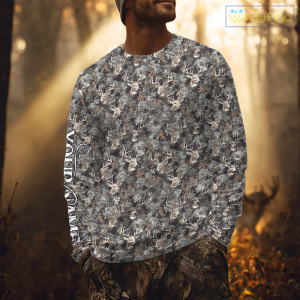 Beautiful Deer Hunting Shirt Pattern Deer Camo Custom Name 3D All Over Printed Hunting Gift NHT90
