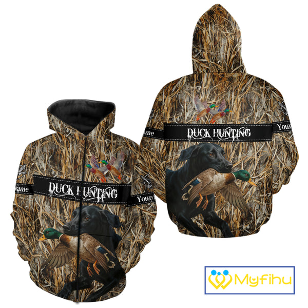 Duck Hunting Shirts With Black Labrador Retriever Dog Shirts Personalized Hunting Clothes NHT115