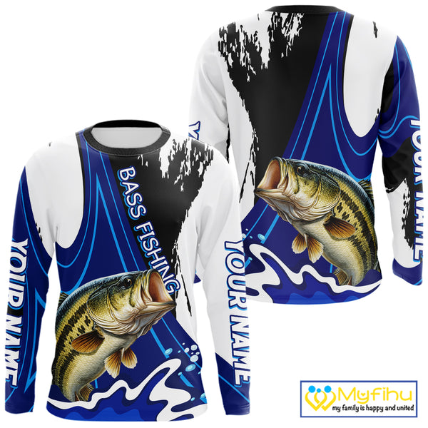 Bass Fishing Jersey Personalized Name Fishing Shirt, Angler Tournament Fishing Apparel NHT867