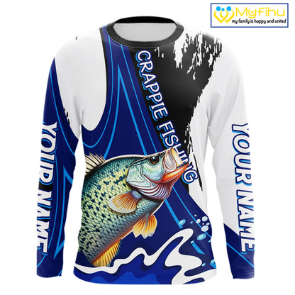 Crappie Fishing Jersey Personalized Name Fishing Shirt, Angler Tournament Fishing Apparel NHT868