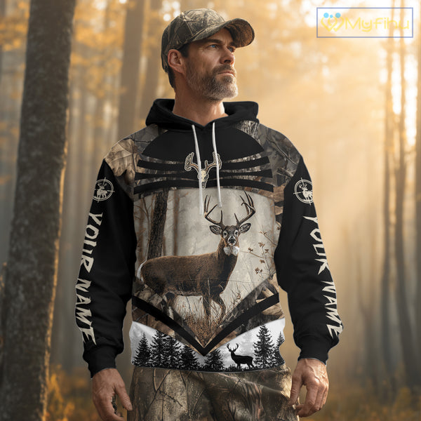 Best Deer Hunting Shirt 3D Custom Name Hoodie, Hunting Sweatshirt for Men NHT349