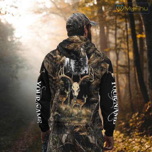 Deer Hunting Gift, Personalized Whitetail Deer Hunting 3D All Over Printed  Camo Hoodie NHT361