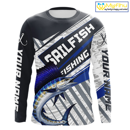 Personalized Sailfish Fishing Jerseys For Fishing Team, Sailfish Fishing Shirts Long Sleeve NHT920