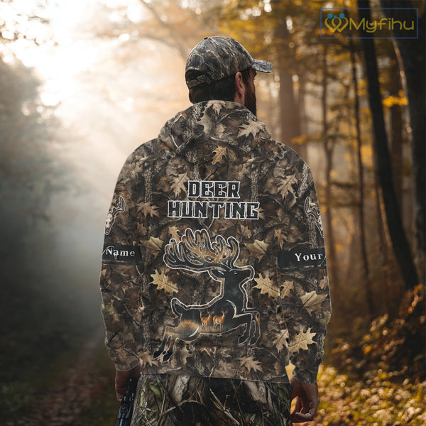 Best Deer Hunting Shirt 3D All-Over Print with Deer Forest Camo, Hunting Hoodie For Men NHT374