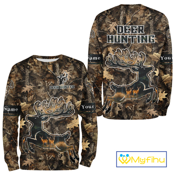 Best Deer Hunting Shirt 3D All-Over Print with Deer Forest Camo, Hunting Hoodie For Men NHT374