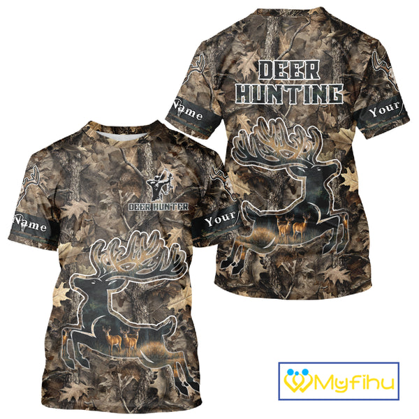 Best Deer Hunting Shirt 3D All-Over Print with Deer Forest Camo, Hunting Hoodie For Men NHT374