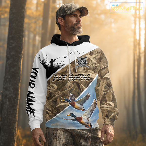 Mallard Duck Hunting Shirts, Best Hoodie Hunting Gifts, Duck Hunting Camo Shirts NHT375