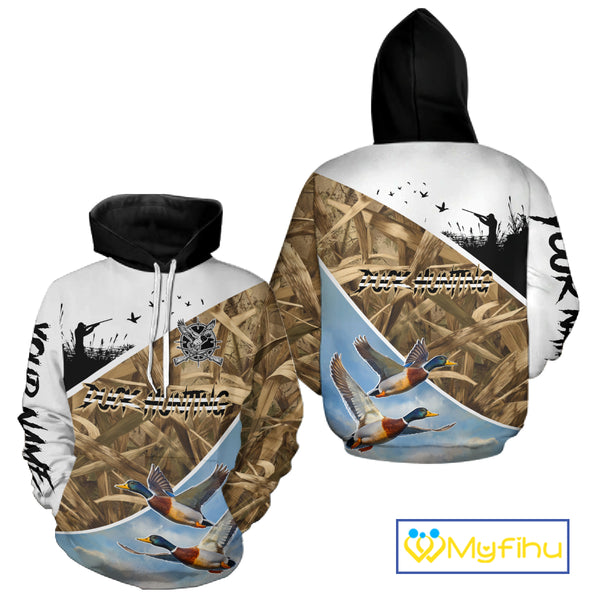 Mallard Duck Hunting Shirts, Best Hoodie Hunting Gifts, Duck Hunting Camo Shirts NHT375