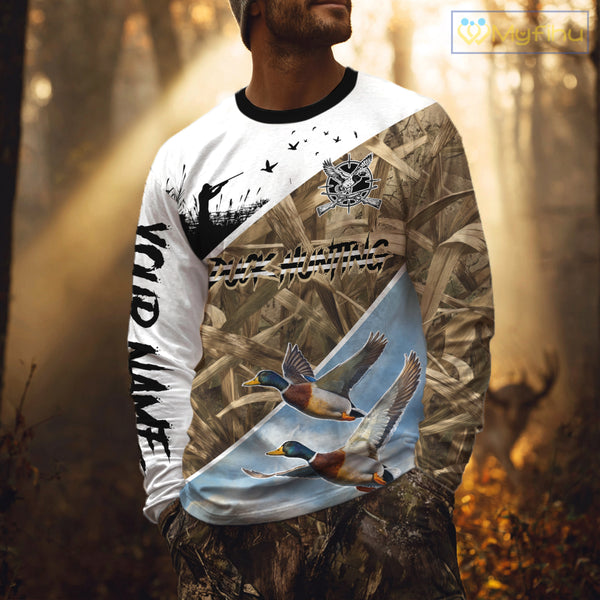 Mallard Duck Hunting Shirts, Best Hoodie Hunting Gifts, Duck Hunting Camo Shirts NHT375